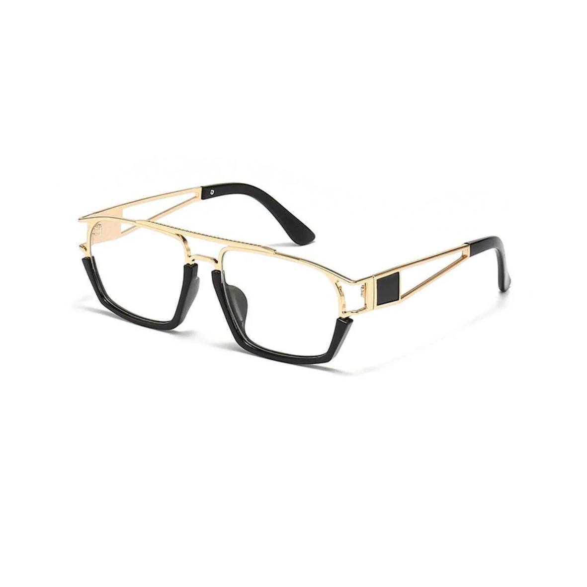 retro steampunk geometric square sunglasses
